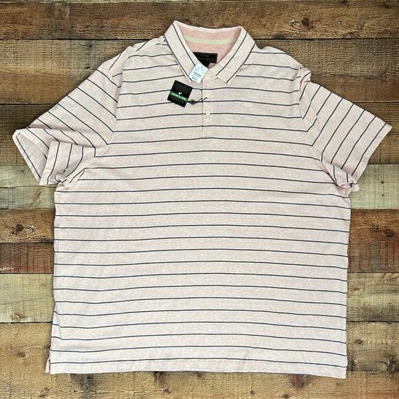NWT Jos. A. Bank Men’s Sz 4XB Traveler Polo Shirt Short Sleeve Blush Pink - Picture 2 of 8